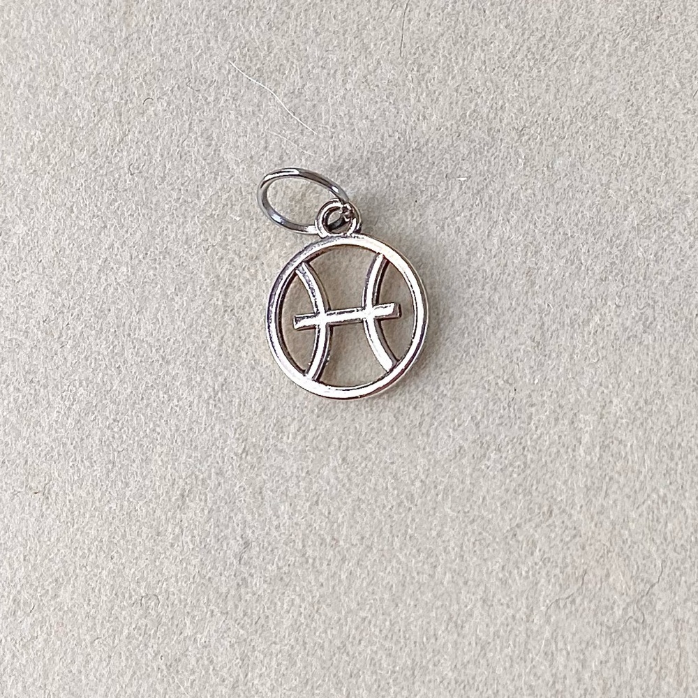 Silver Pisces Zodiac Charm